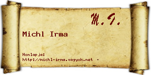 Michl Irma névjegykártya